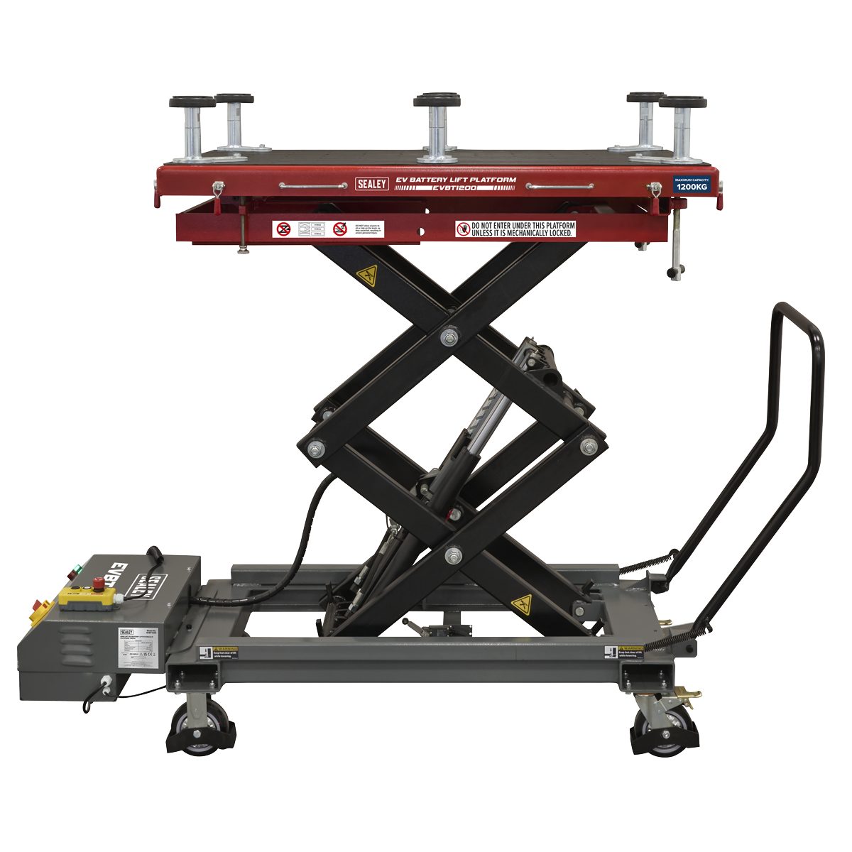 Sealey EVBT1200 High Lift EV Battery Lift/Hydraulic Platform Truck 1200kg Capacity