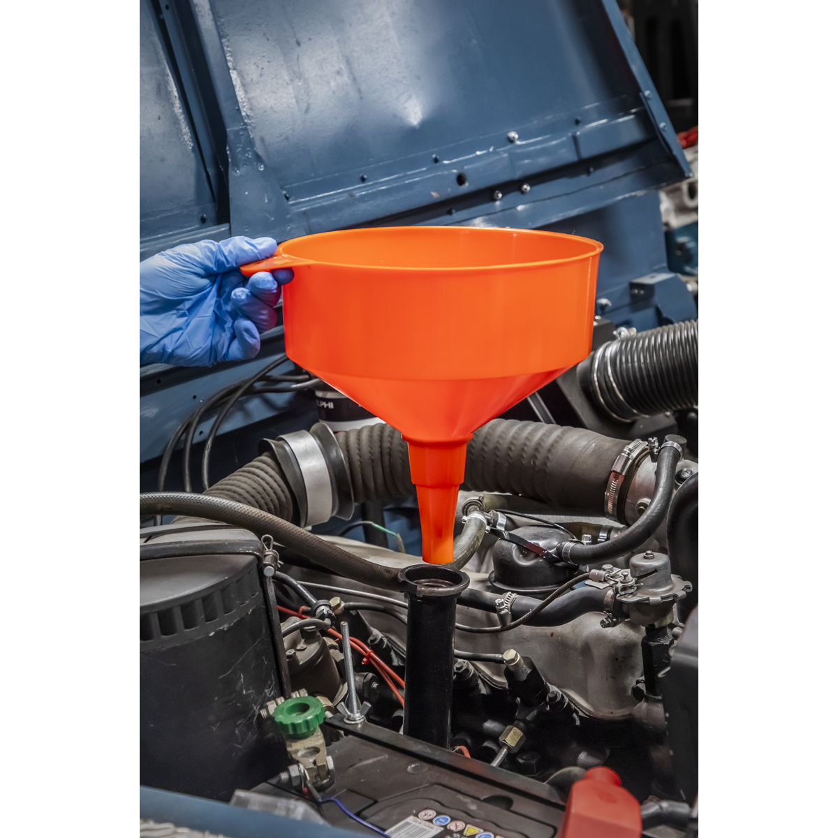 Sealey F3 Fixed Spout Funnel with Filter 250mm - Large