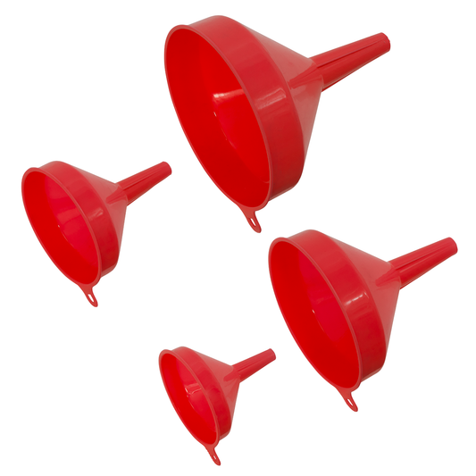 Sealey F94 Economy Fixed Spout Funnel Set 4pc