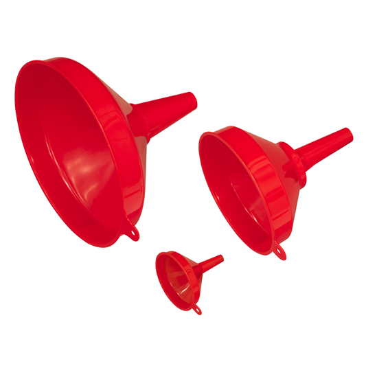 Sealey F98 Fixed Spout Funnel Set 3pc