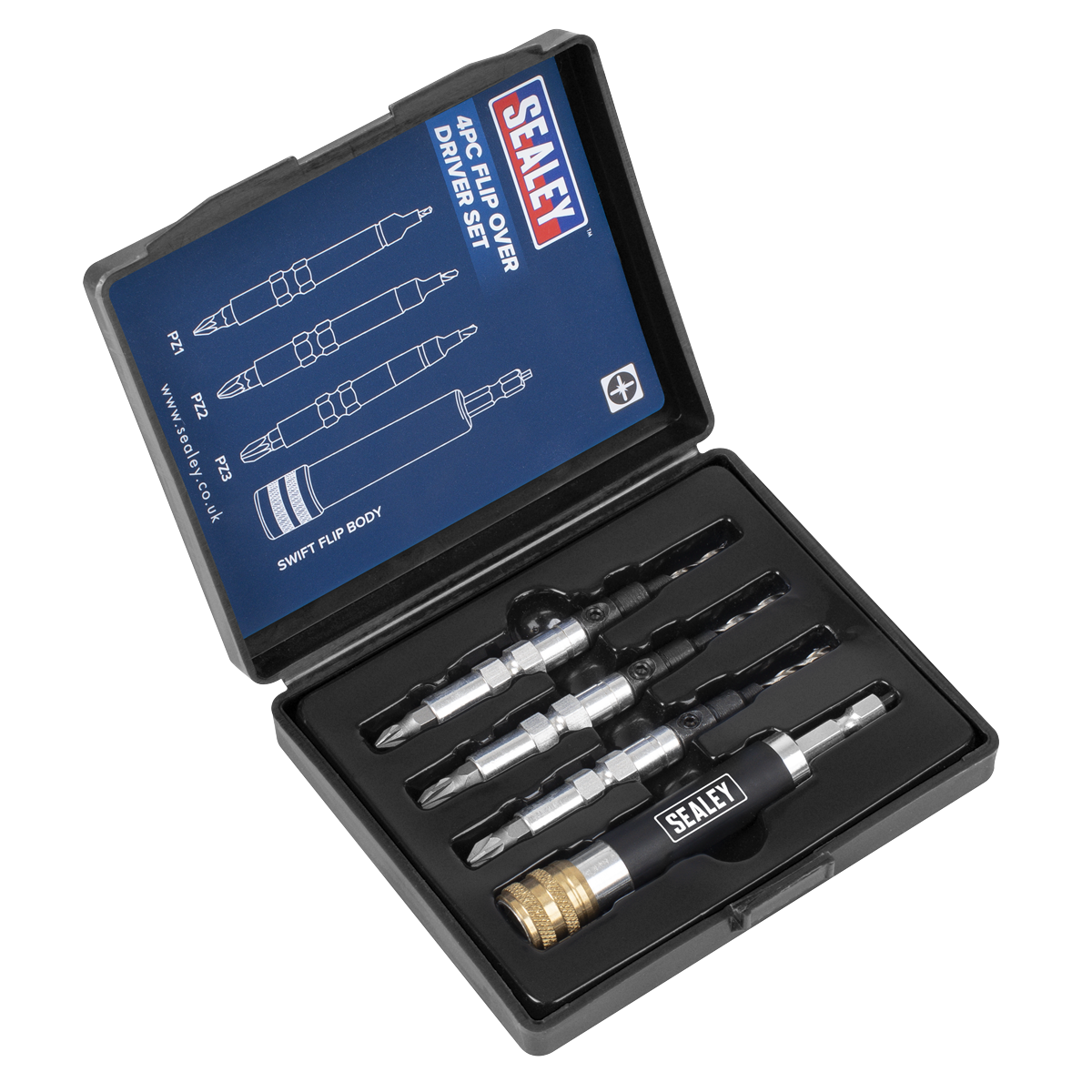 Sealey FDS4 Flip-Over Drill/Driver Set 4pc