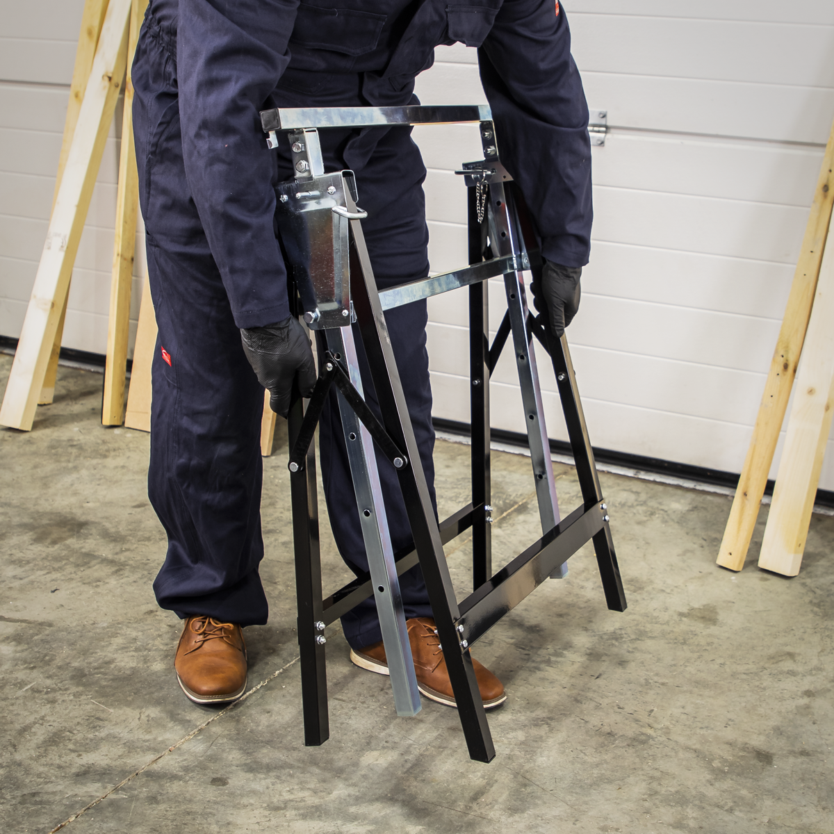 Sealey FDT32 Fold Down Telescopic Trestle 200kg Capacity - Pair