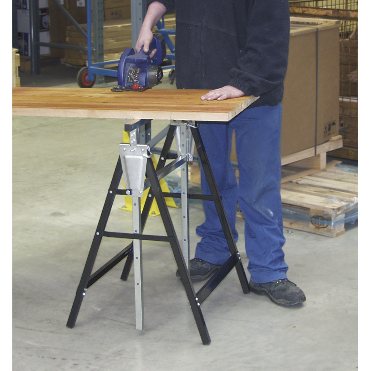 Sealey FDT32 Fold Down Telescopic Trestle 200kg Capacity - Pair