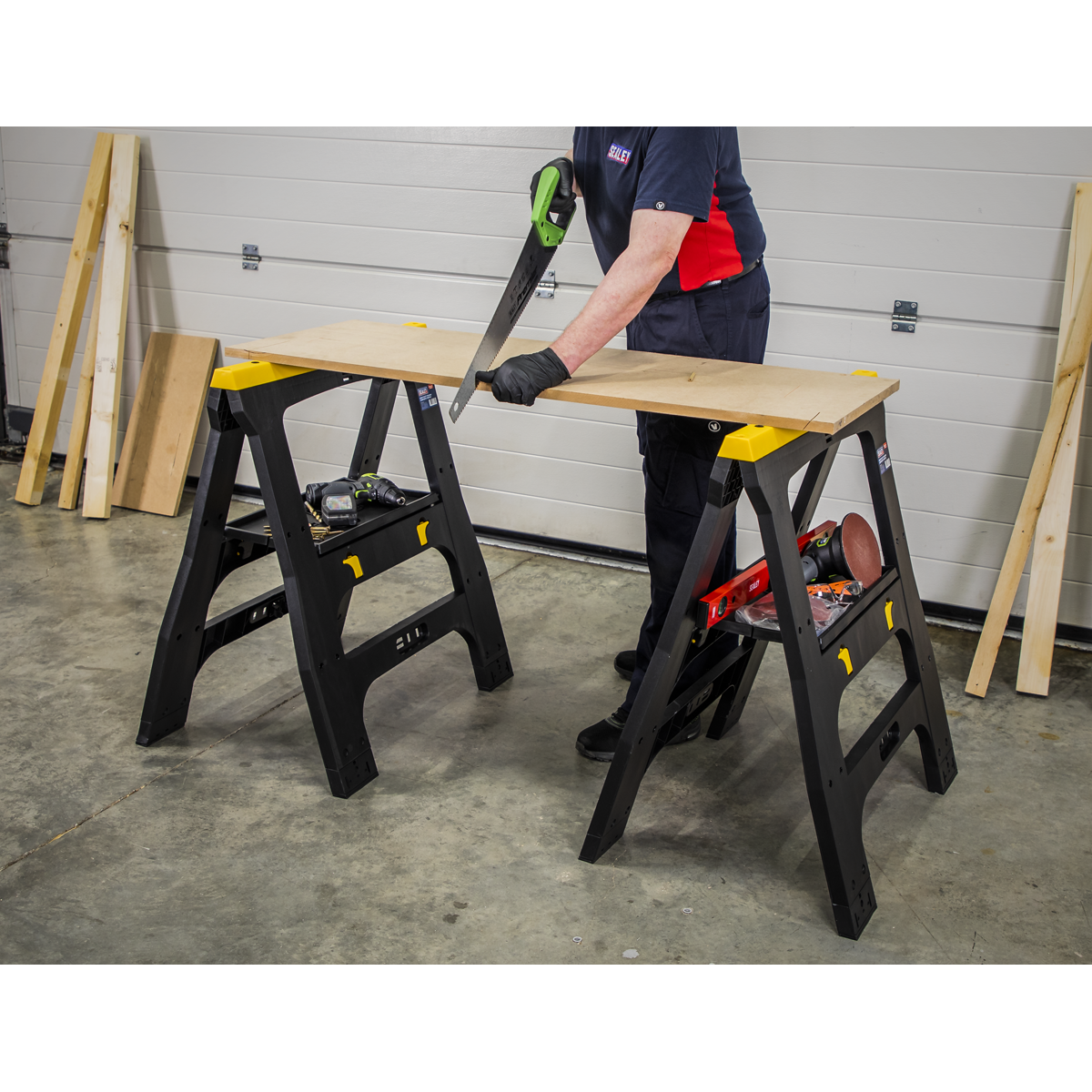 Sealey FDT4 Heavy-Duty Folding Composite Trestle