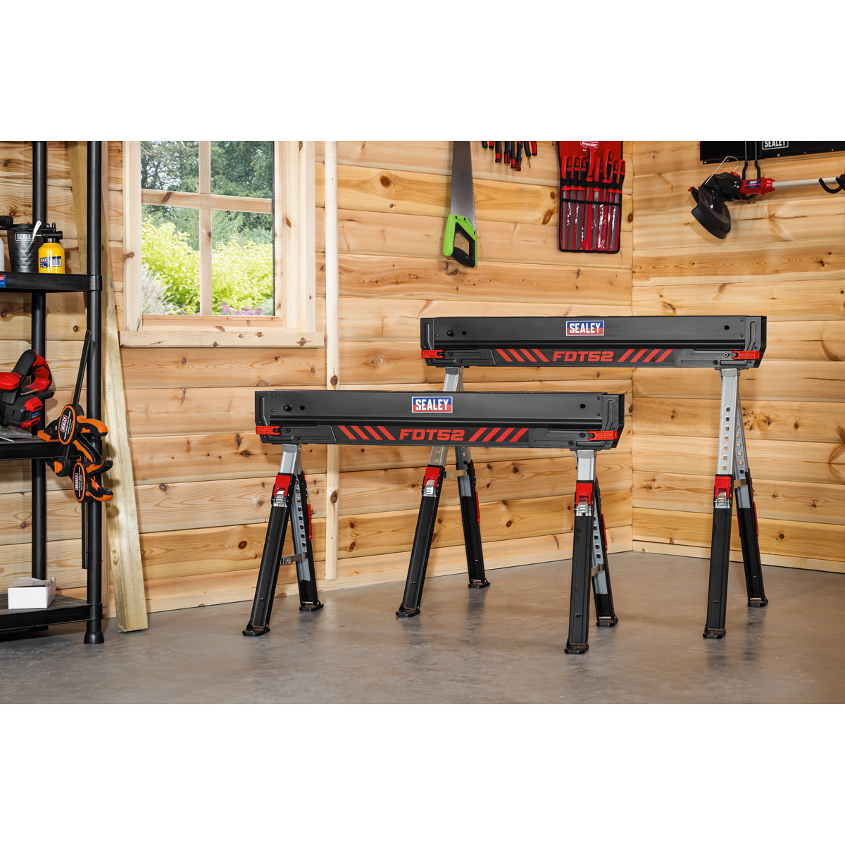 Sealey FDT52 Adjustable Sawhorse Set 2pc