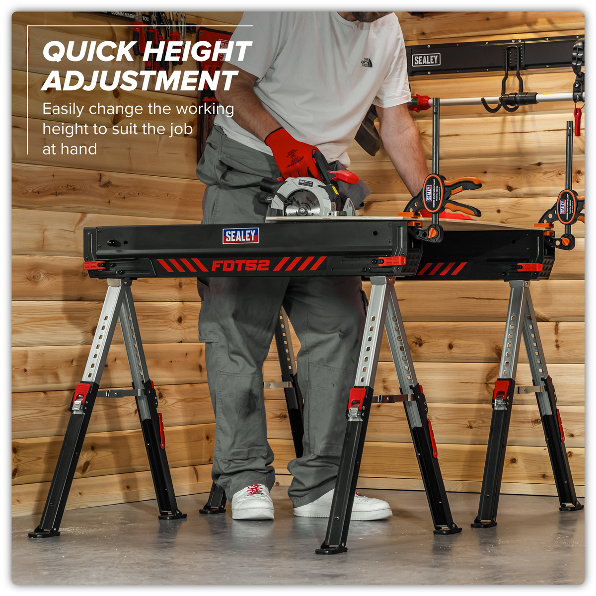 Sealey FDT52 Adjustable Sawhorse Set 2pc