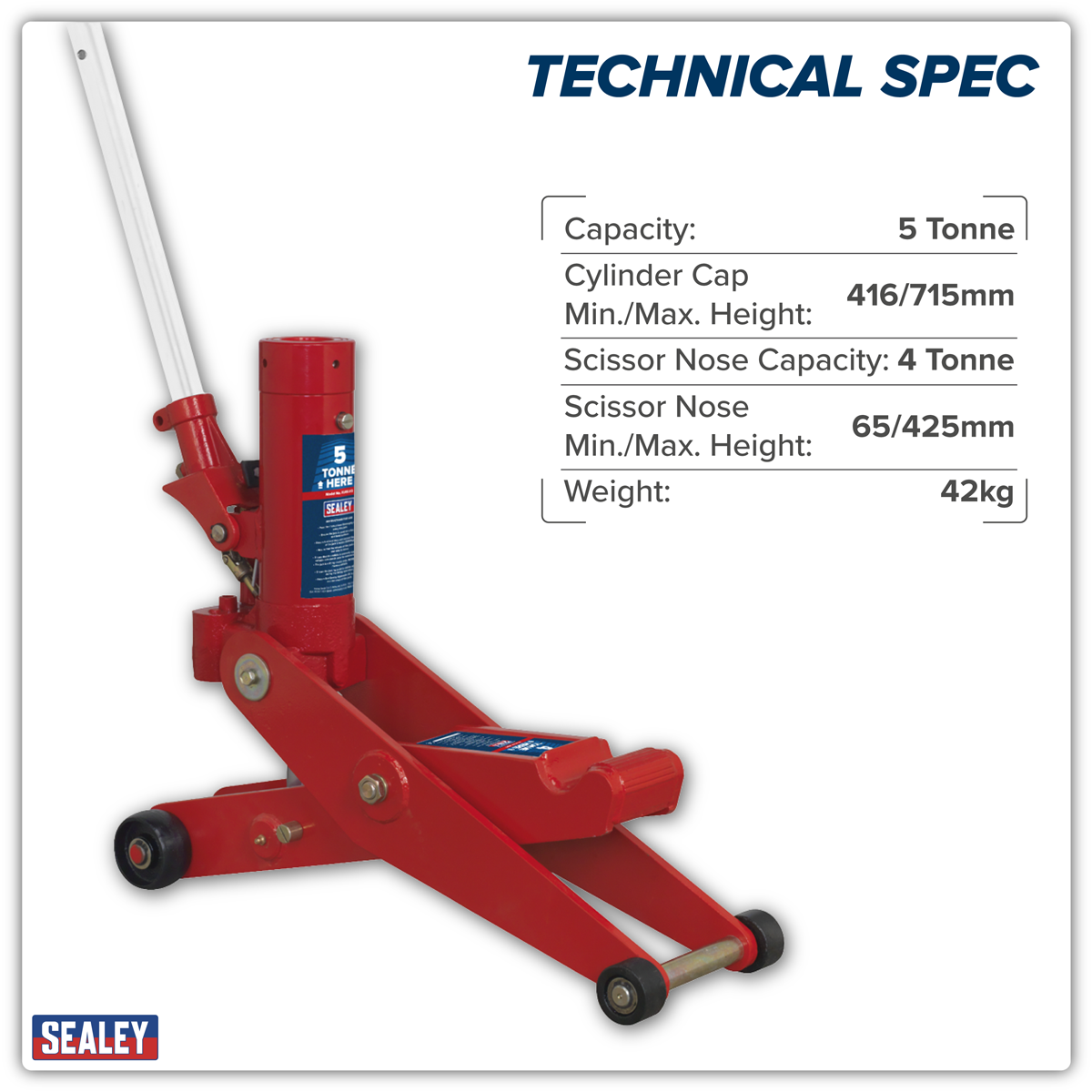 Sealey FJ45 Hydraulic Forklift/Tractor Jack 4/5 Tonne