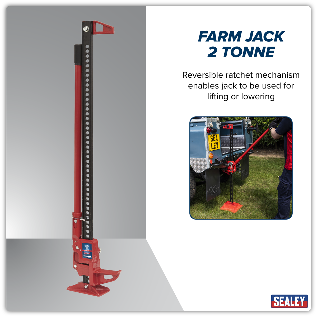 Sealey FJ48 Farm Jack 1200mm 2 Tonne Capacity