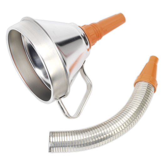 Sealey FM16F Metal Flexible Spout Funnel with Filter 160mm