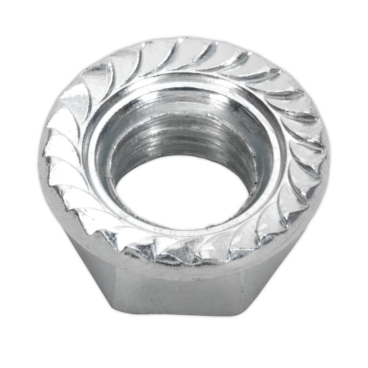 Sealey FN10 Zinc Plated Serrated Flange Nut M10 - Pack of 100