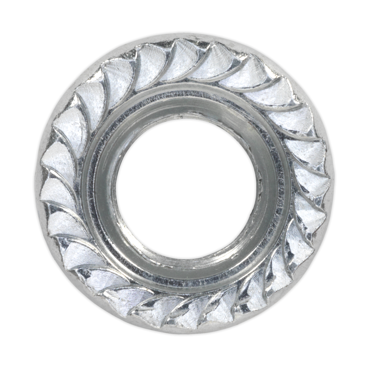 Sealey FN10 Zinc Plated Serrated Flange Nut M10 - Pack of 100