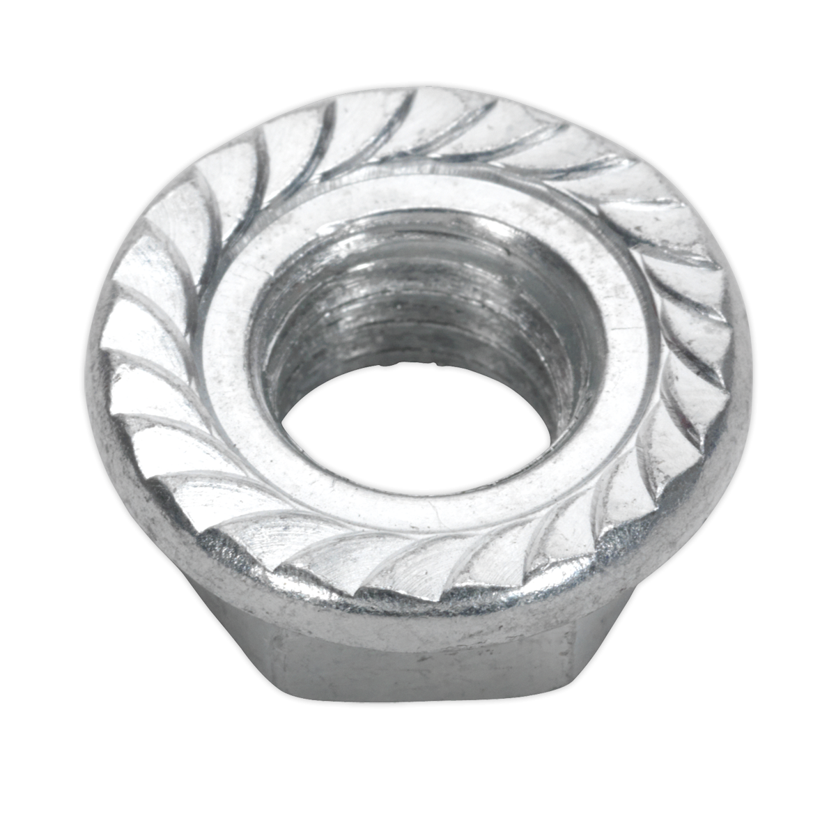Sealey FN12 Zinc Plated Serrated Flange Nut M12 - Pack of 50