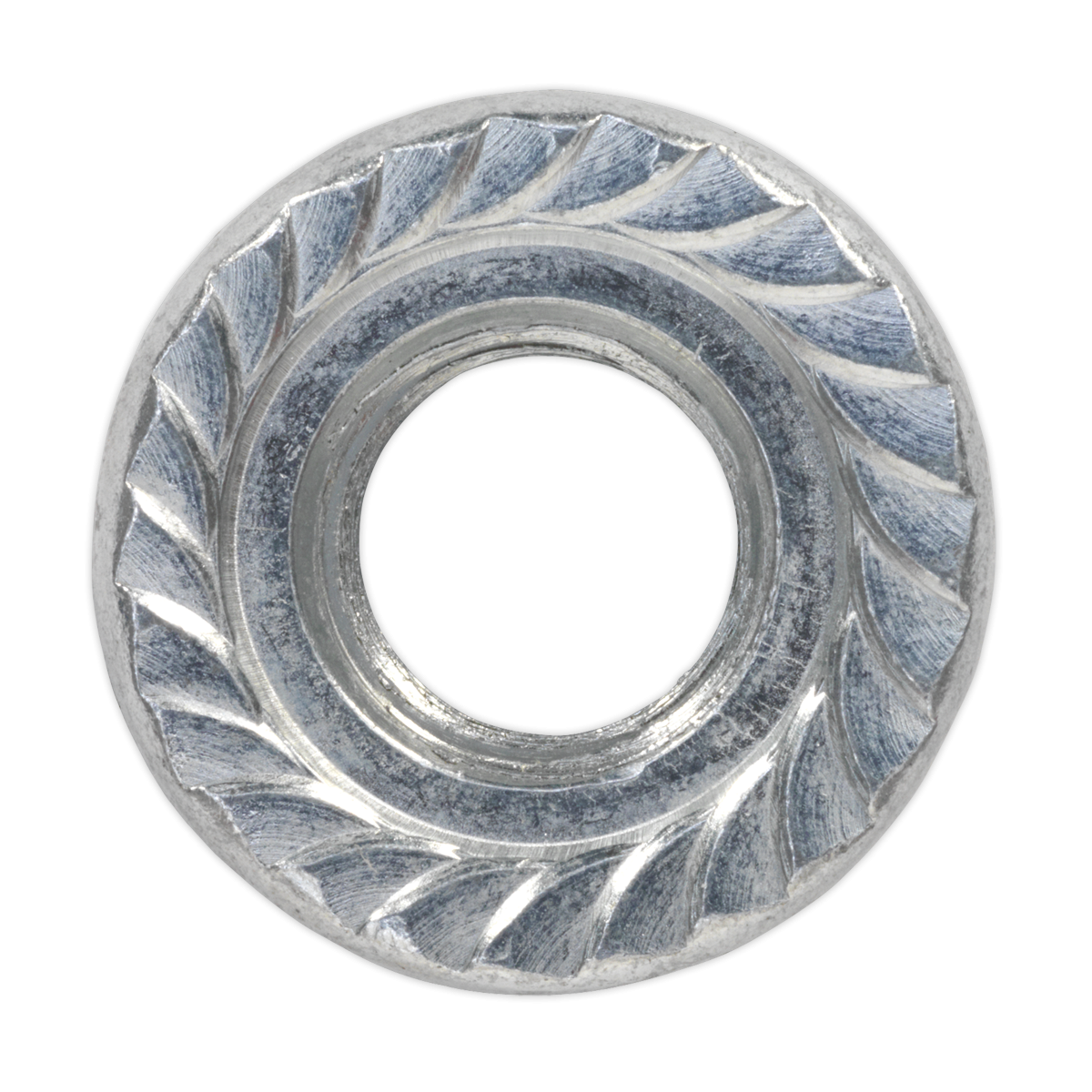 Sealey FN12 Zinc Plated Serrated Flange Nut M12 - Pack of 50