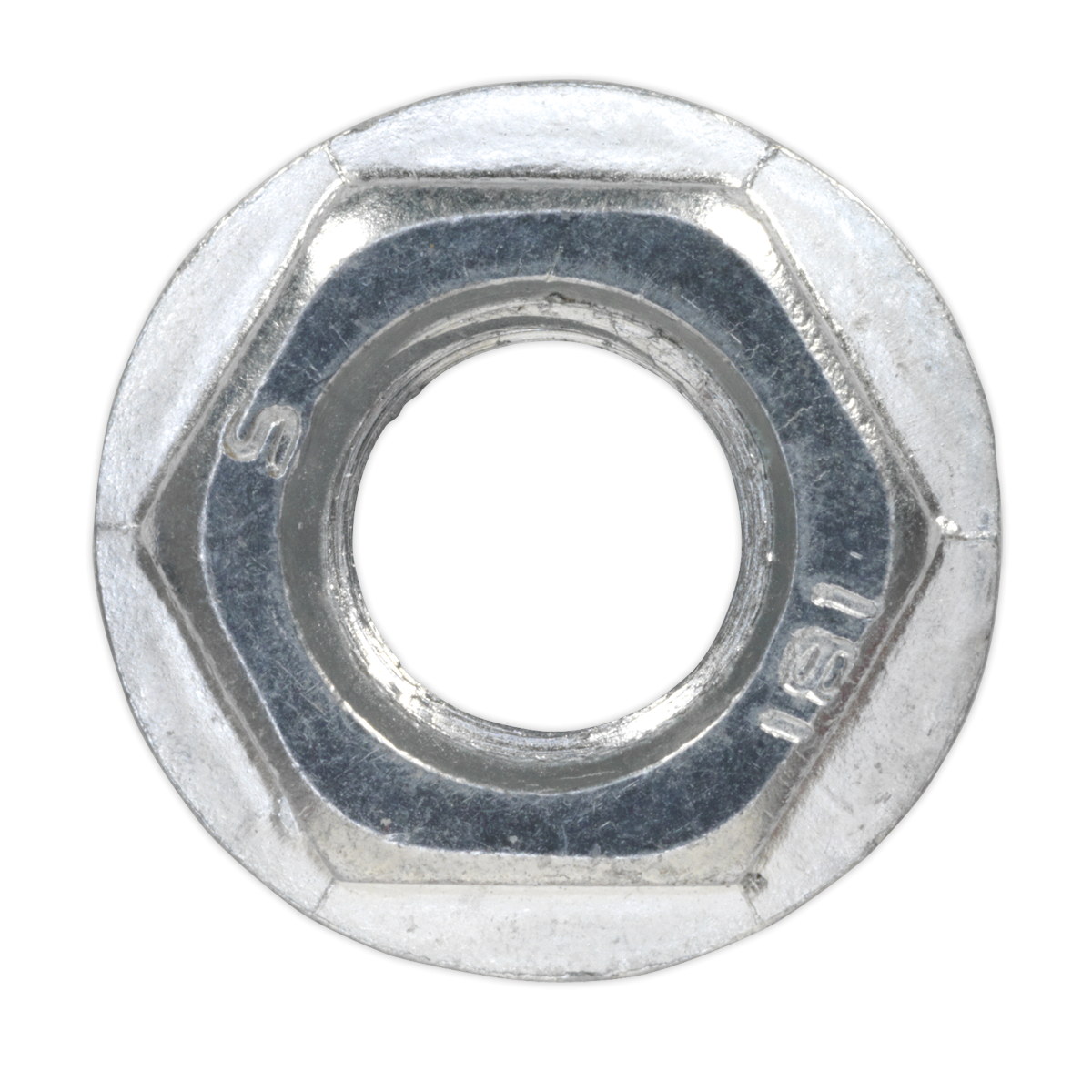 Sealey FN12 Zinc Plated Serrated Flange Nut M12 - Pack of 50