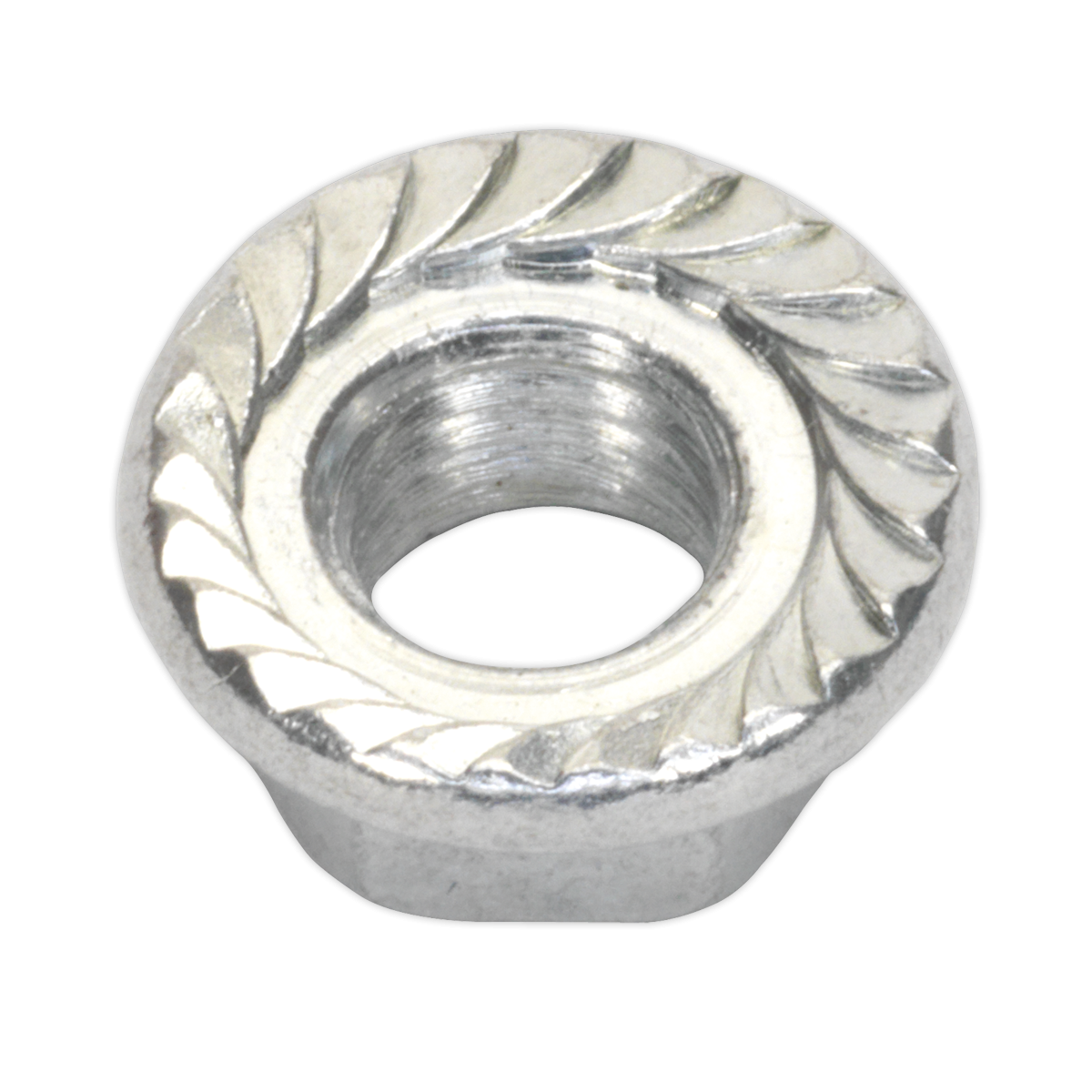 Sealey FN5 Zinc Plated Serrated Flange Nut M5 - Pack of 100