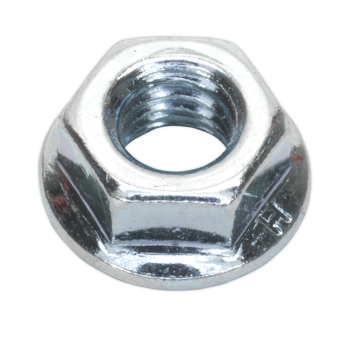 Sealey FN6 Zinc Plated Serrated Flange Nut M6 - Pack of 100