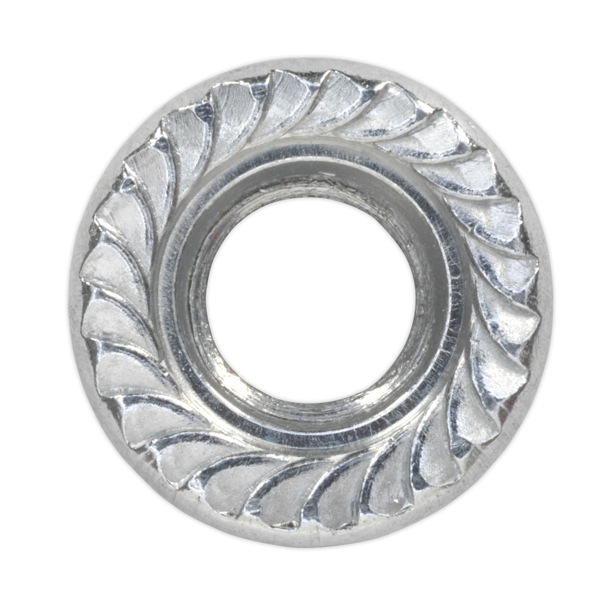 Sealey FN8 Zinc Plated Serrated Flange Nut M8 - Pack of 100