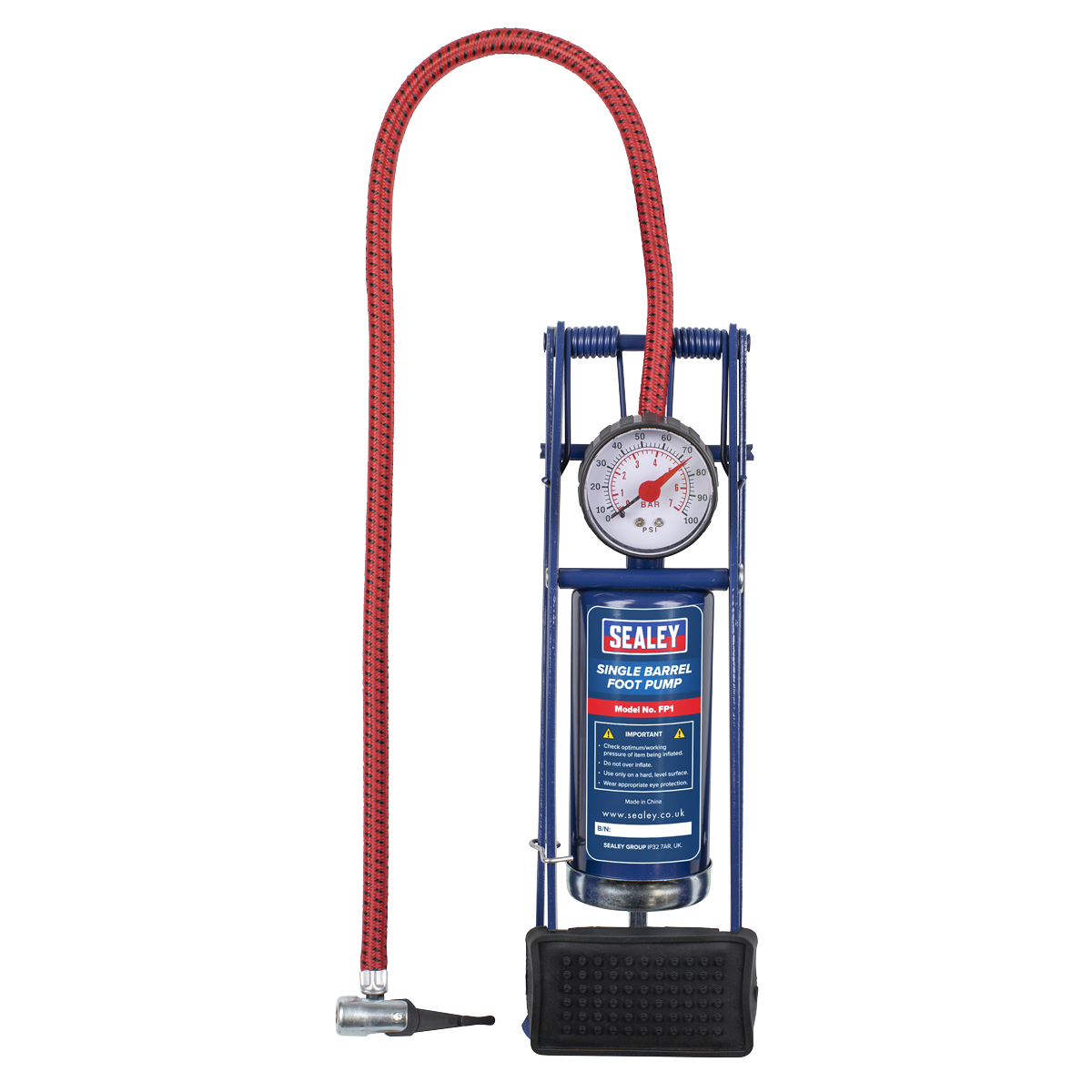 Sealey FP1 Single Barrel Foot Pump