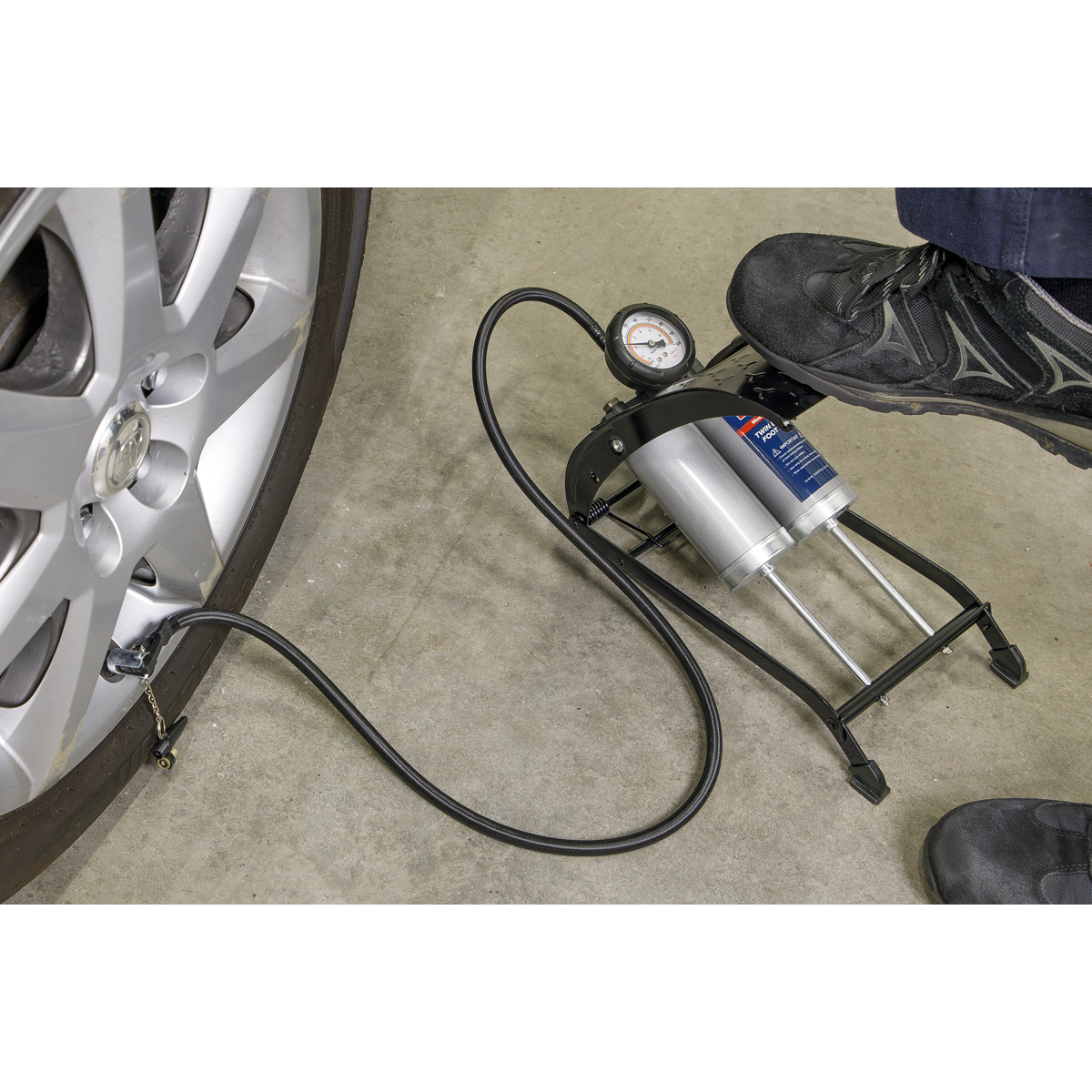 Sealey FP4 Twin Barrel Foot Pump