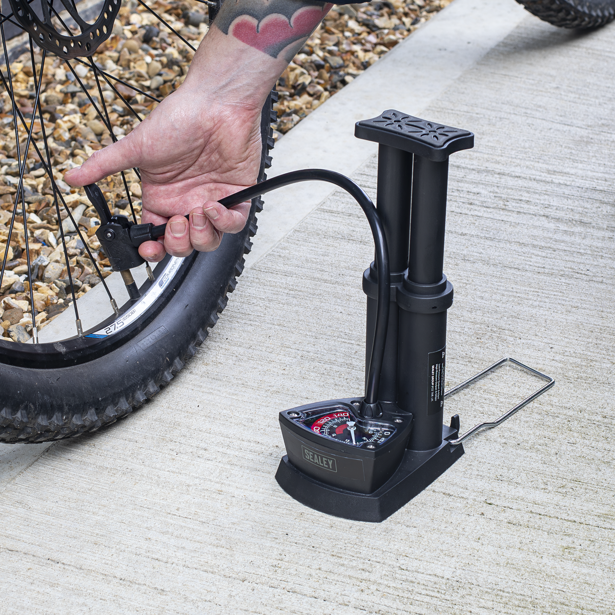 Sealey FP7 Mini Twin Barrel Bicycle Foot Pump