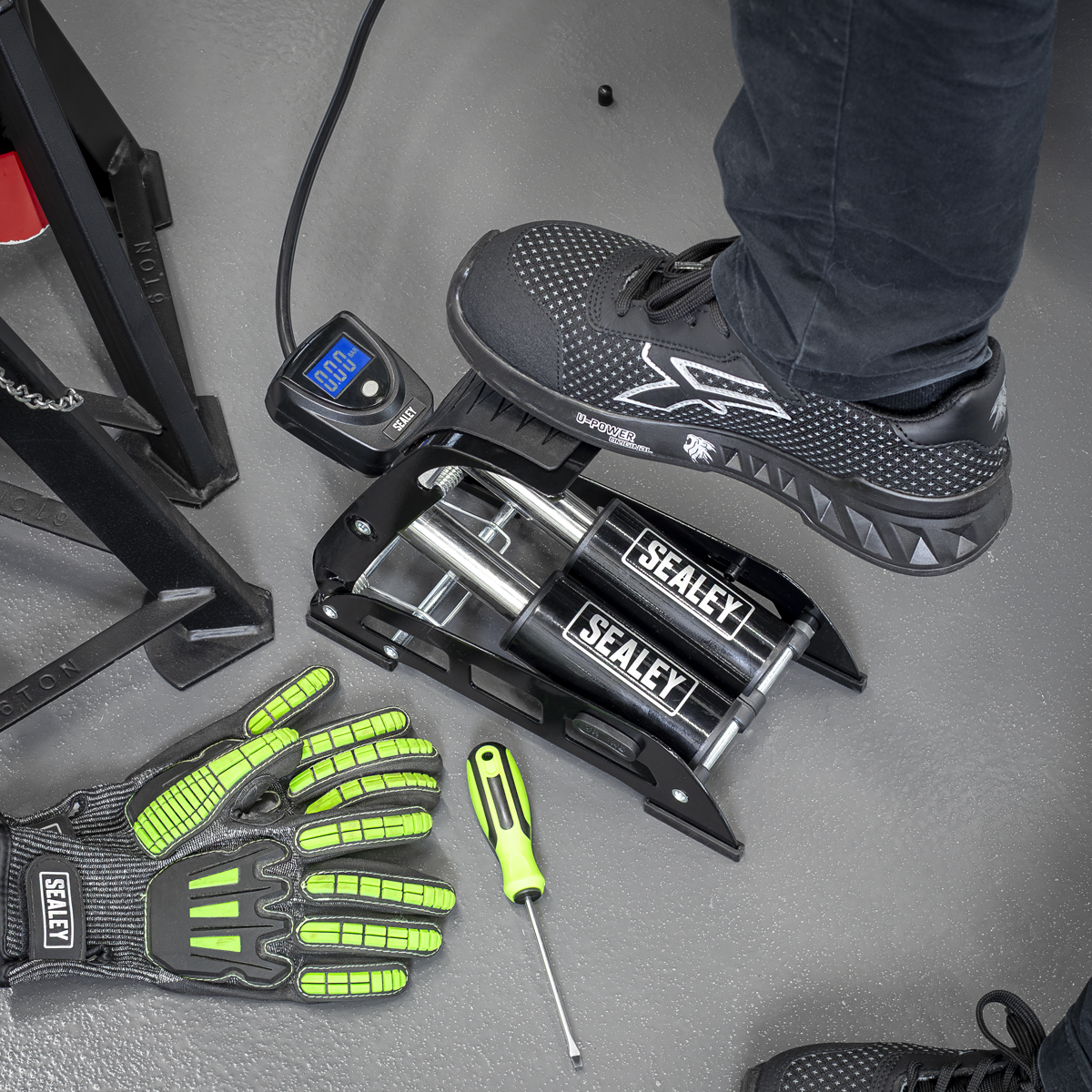 Sealey FP9D Twin Barrel Digital Foot Pump