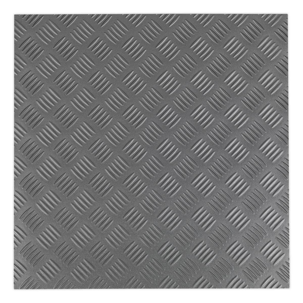 Sealey FT1S Vinyl Floor Tile with Peel & Stick Backing Silver Treadplate - Pack of 16