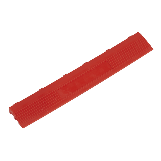 Sealey FT3ERF Polypropylene Floor Tile Edge 400 x 60mm, Red Female - Pack of 6