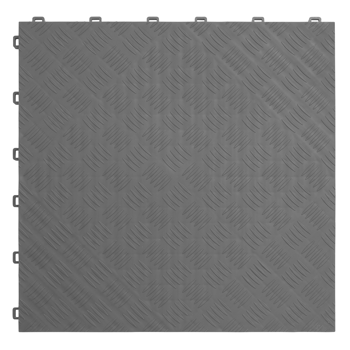 Sealey FT3G Polypropylene Floor Tile 400 x 400mm, Grey Treadplate - Pack of 9
