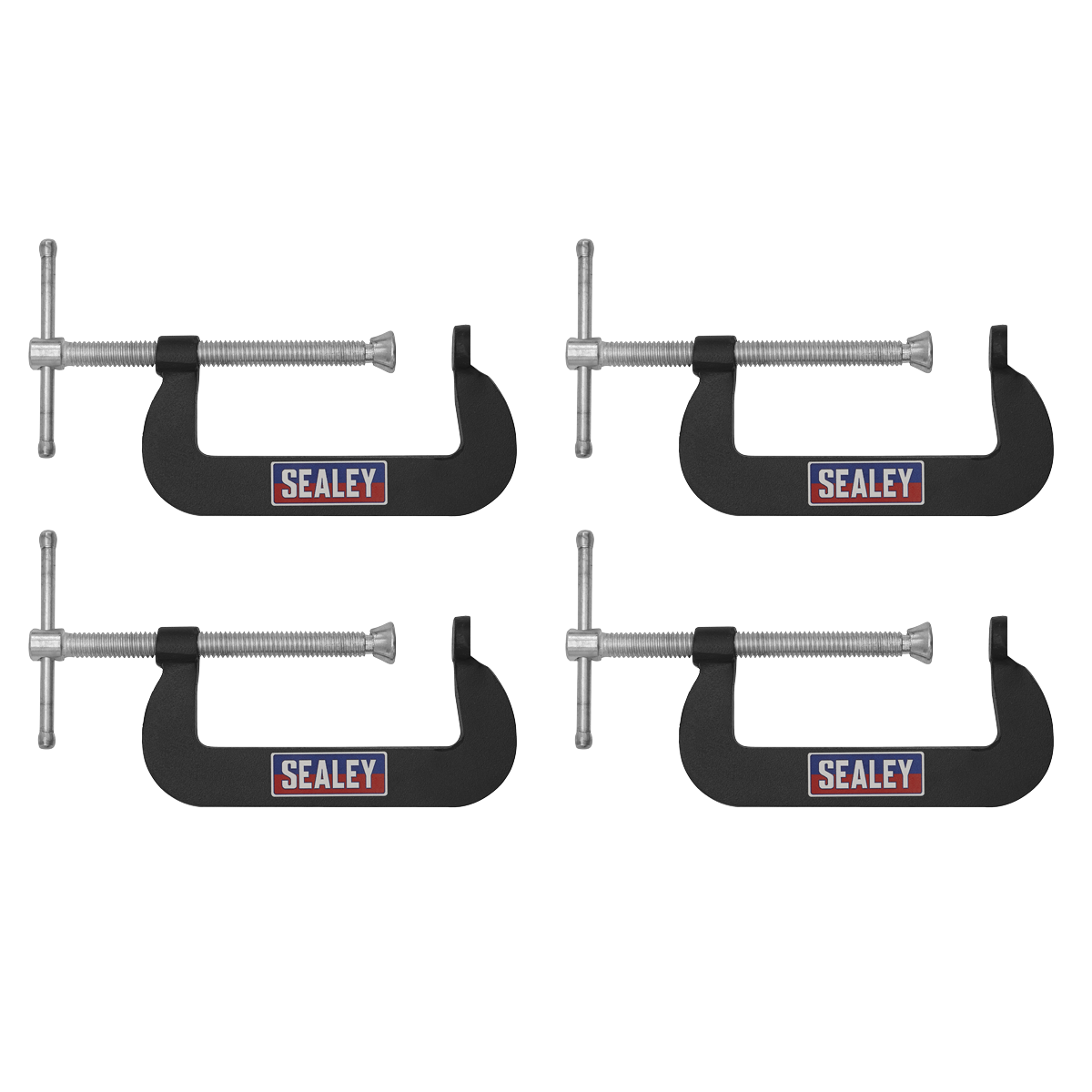 Sealey GCC02 Junior C-Clamp Set 76 x 35mm 4pc