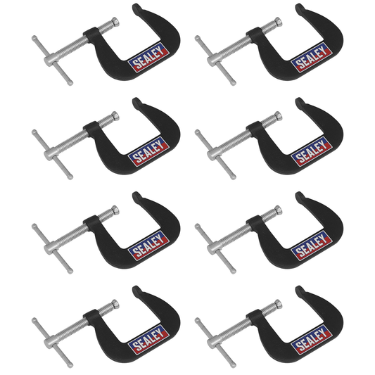 Sealey GCC03 Junior C-Clamp Set 38 x 38mm 8pc