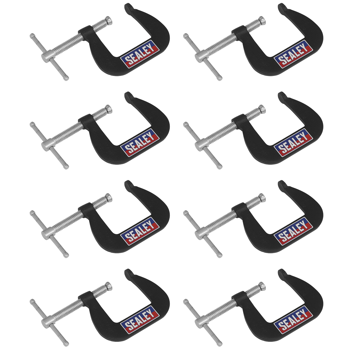 Sealey GCC03 Junior C-Clamp Set 38 x 38mm 8pc