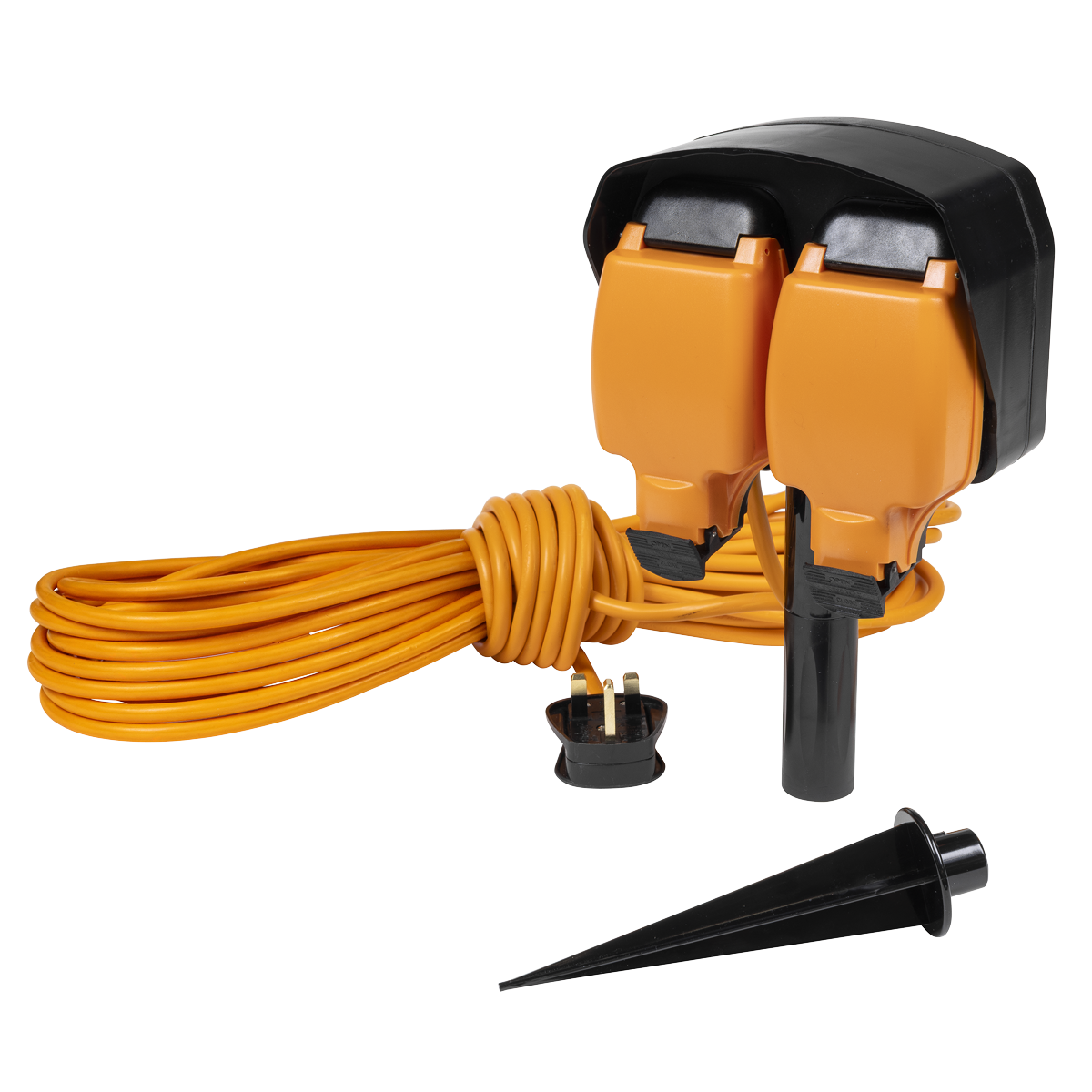 Sealey GCR15S 15m Weatherproof Extension Lead & Ground Spike 2 x 230V