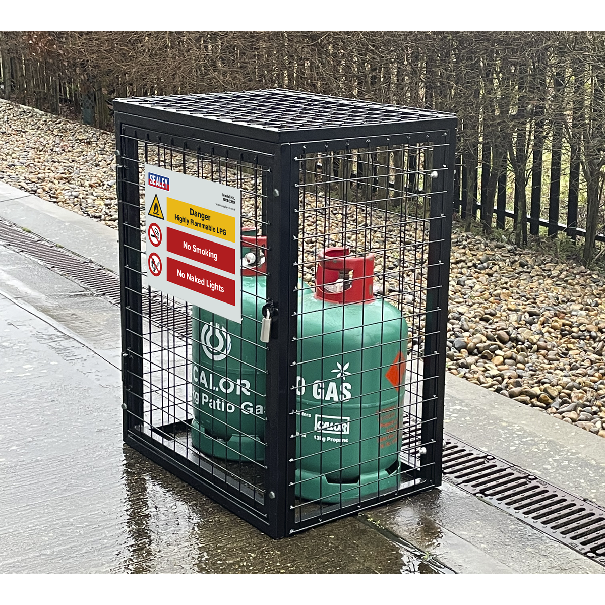 Sealey GCSC219 Gas Cylinder Safety Cage - 2 x 19kg