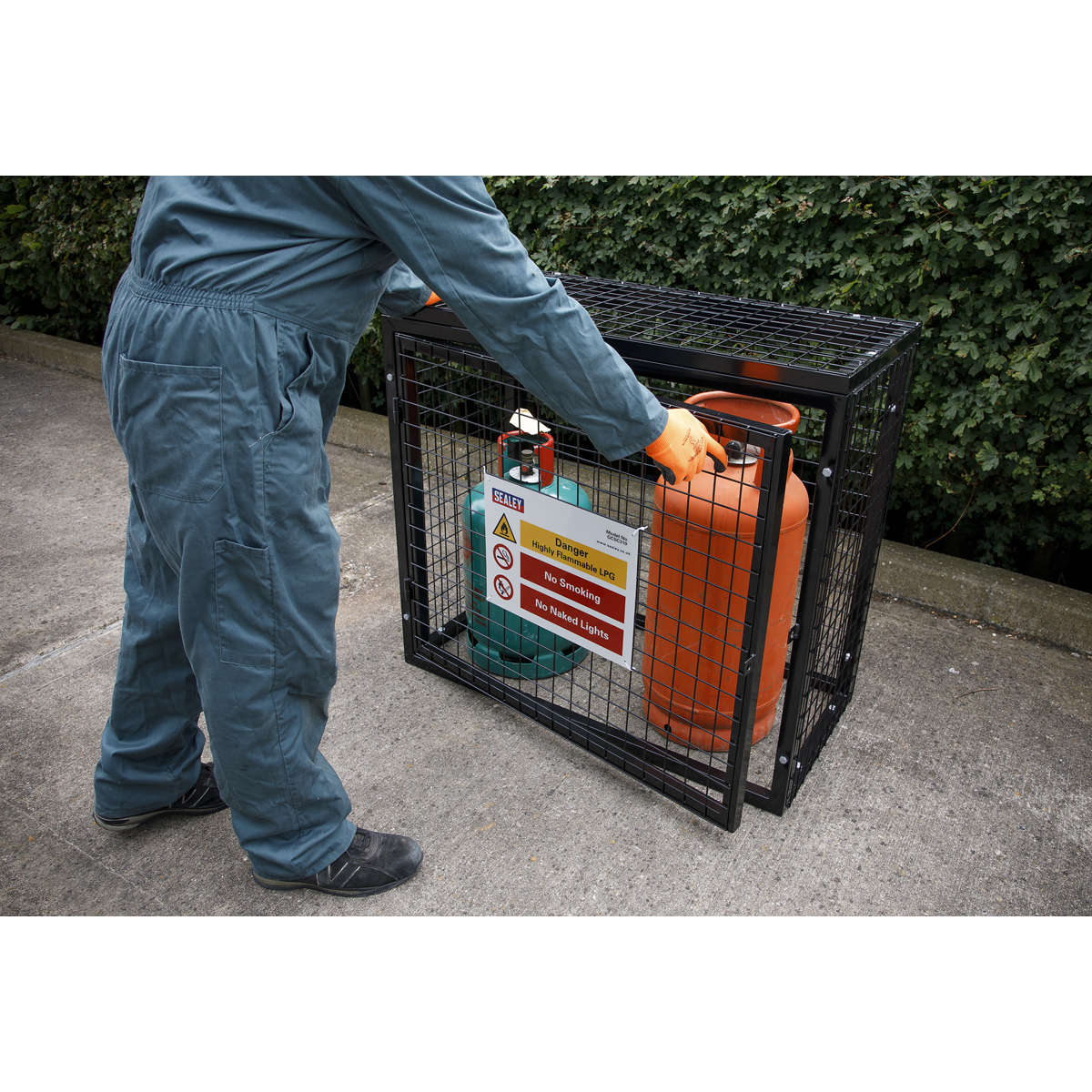 Sealey GCSC319 Gas Cylinder Safety Cage - 3 x 19kg