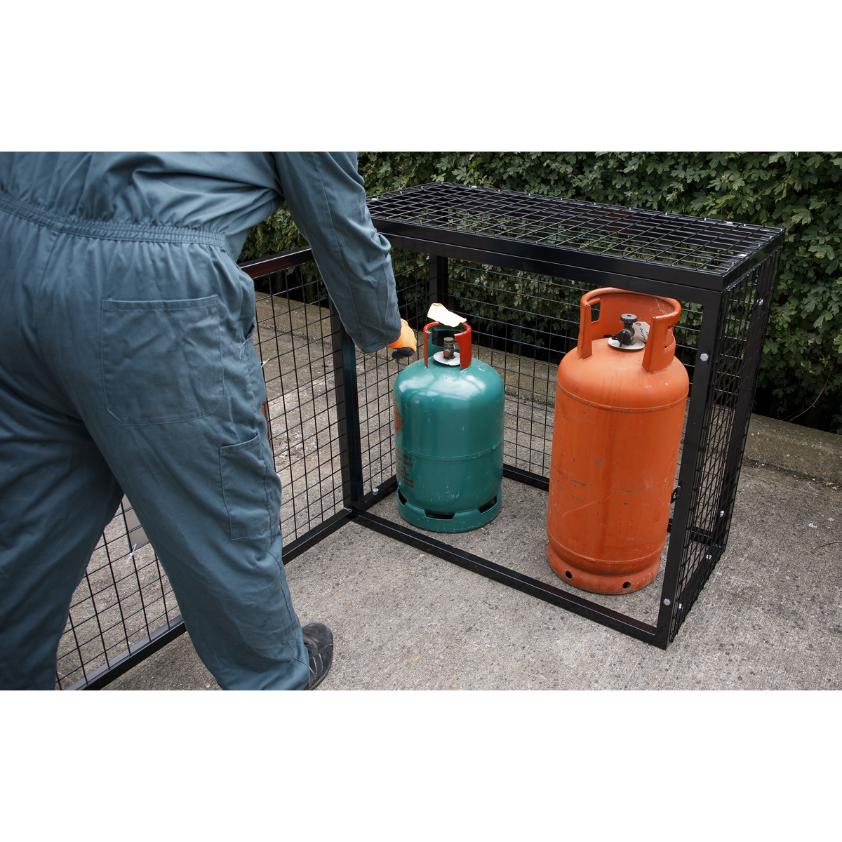 Sealey GCSC319 Gas Cylinder Safety Cage - 3 x 19kg