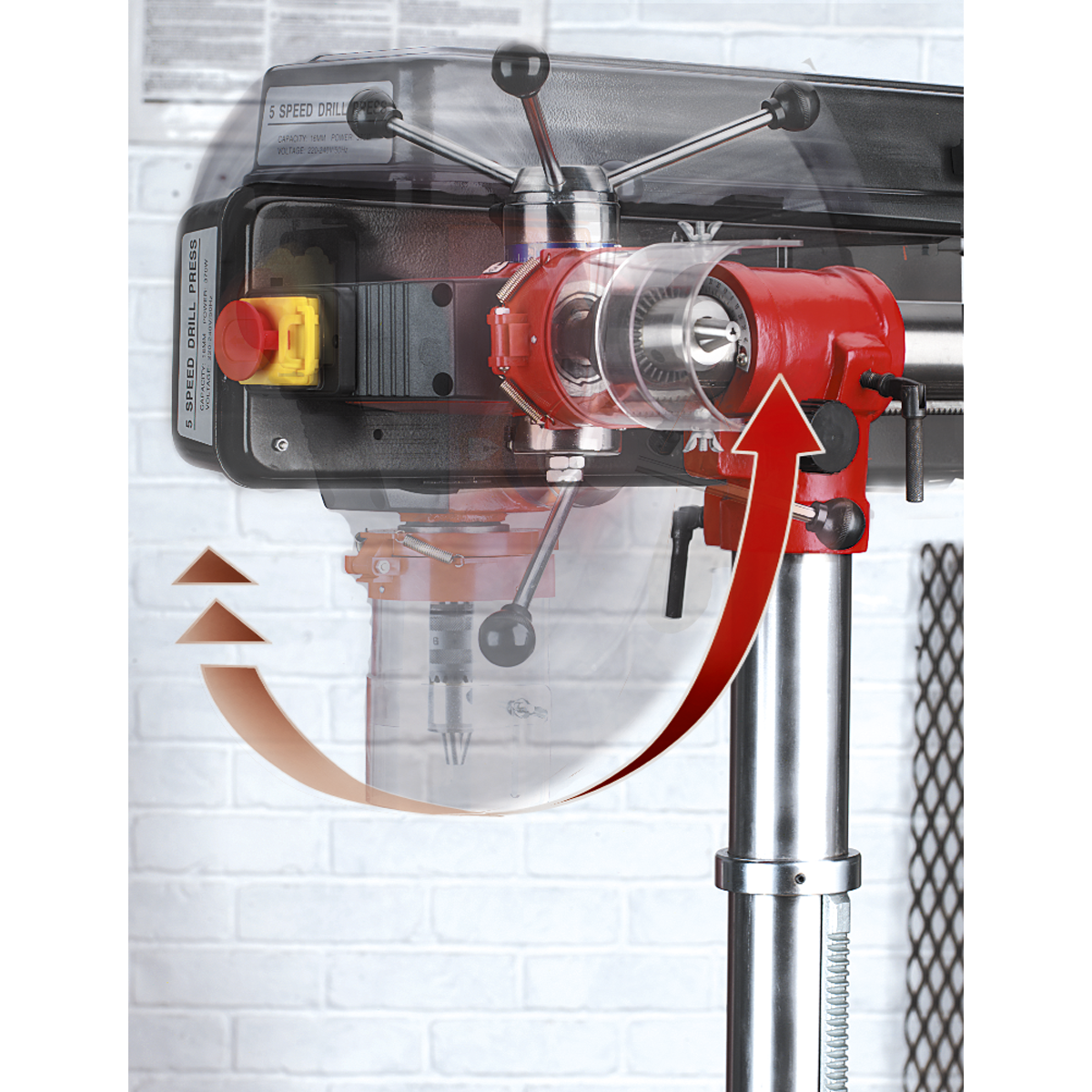 Sealey GDM1630FR Floor Standing Radial Pillar Drill 5-Speed 550W/230V