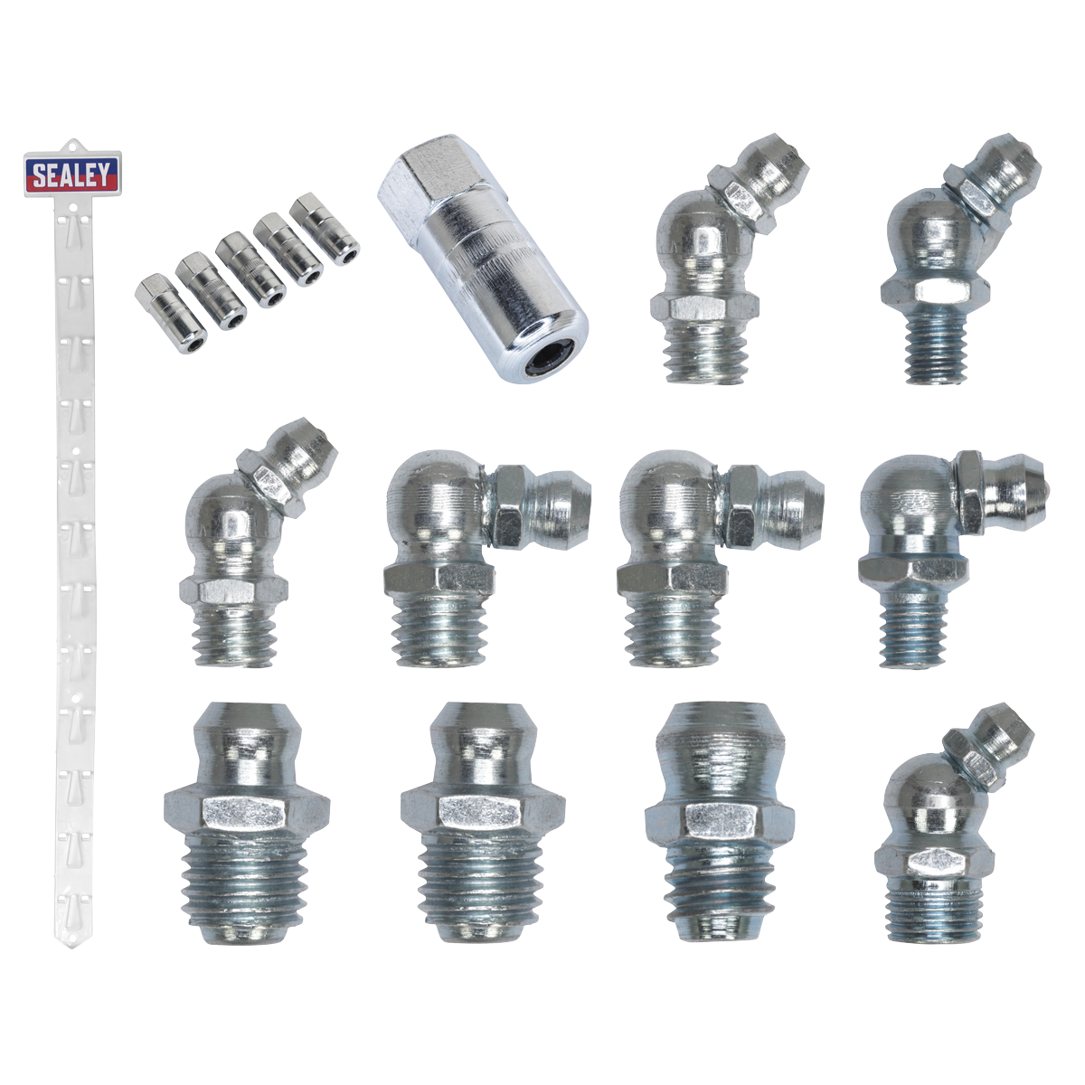 Sealey GNCSET Clip Strip Deal - Grease Nipples & Connectors