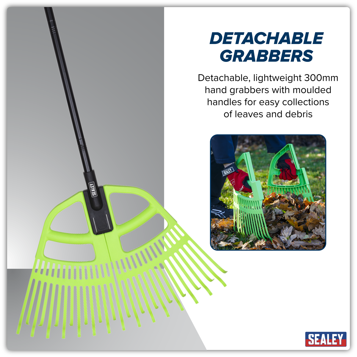 Sealey GTLG2 2-in-1 Rake & Leaf Grabbers