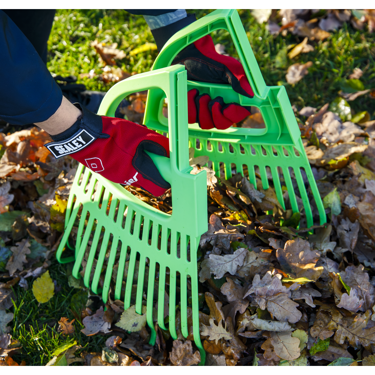 Sealey GTLG2 2-in-1 Rake & Leaf Grabbers