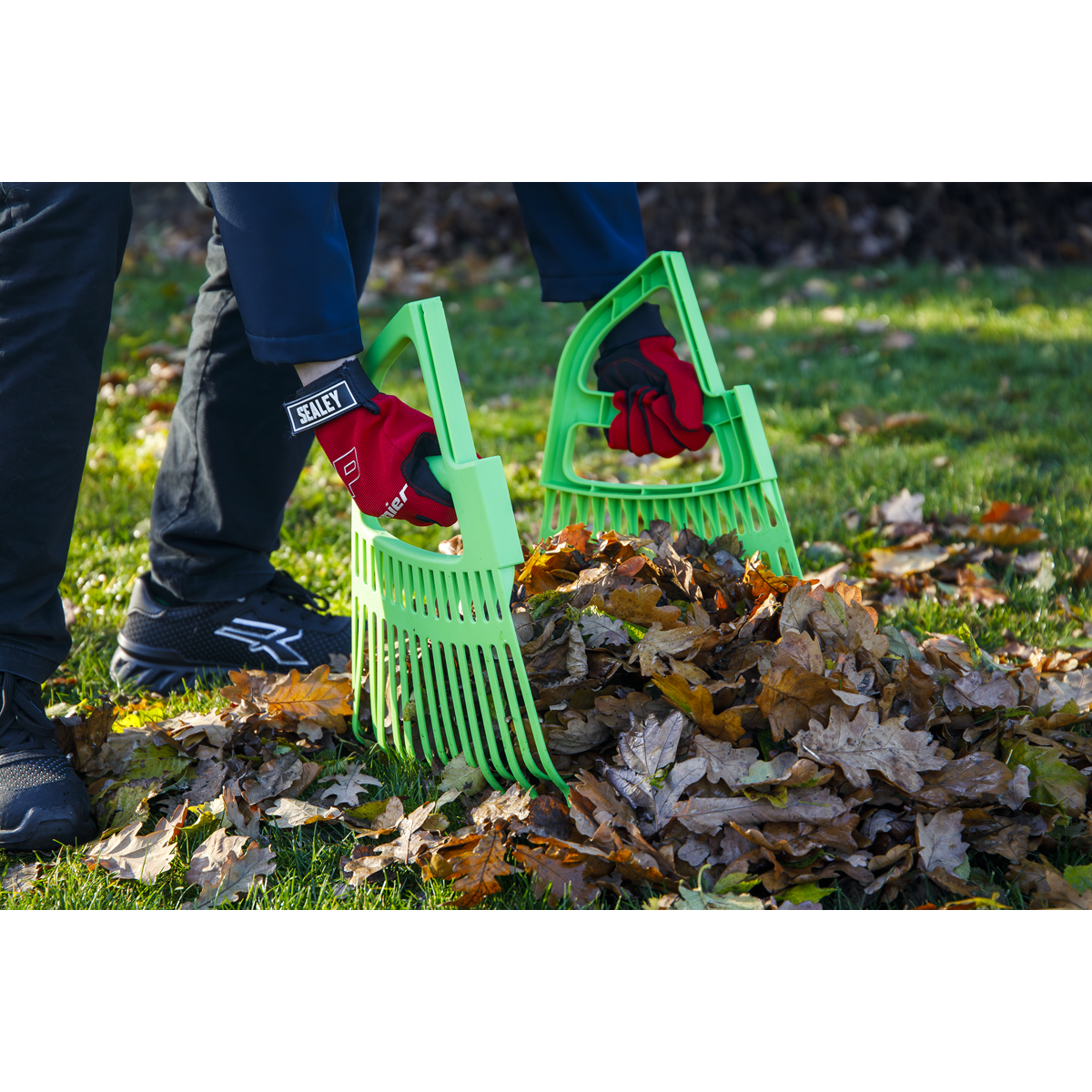 Sealey GTLG2 2-in-1 Rake & Leaf Grabbers