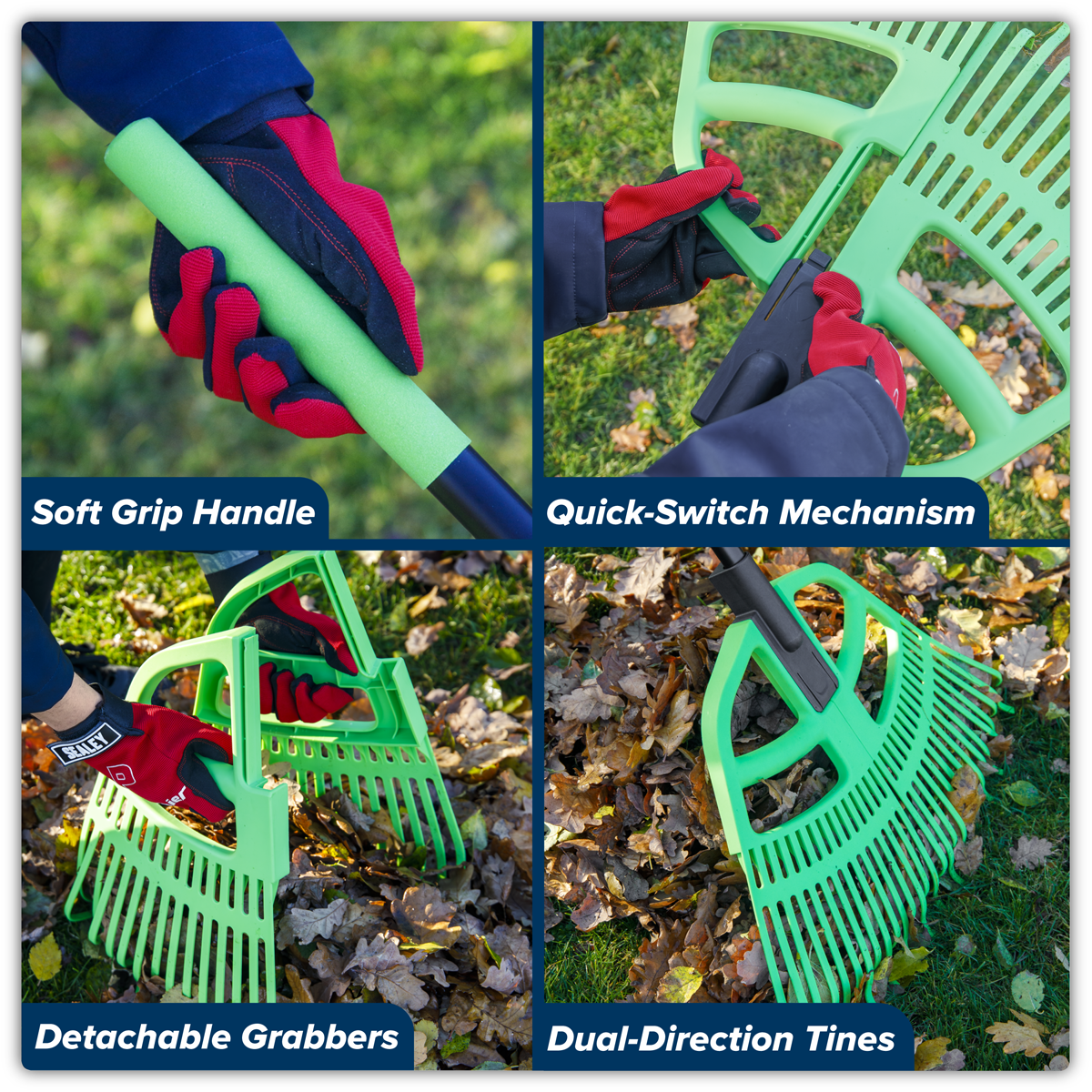 Sealey GTLG2 2-in-1 Rake & Leaf Grabbers