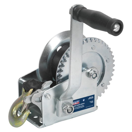Sealey GWW1200M Geared Hand Winch with Webbing Strap 540kg Capacity