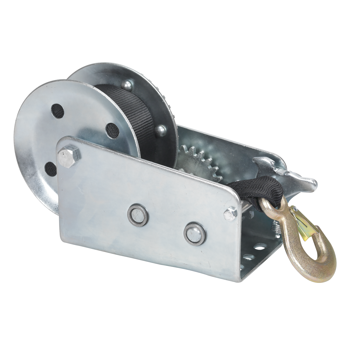 Sealey GWW2000M Geared Hand Winch with Webbing Strap 900kg Capacity