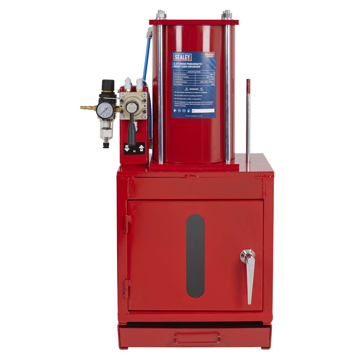 Sealey HCC08 Pneumatic Paint Can Crusher 2.2 Tonne