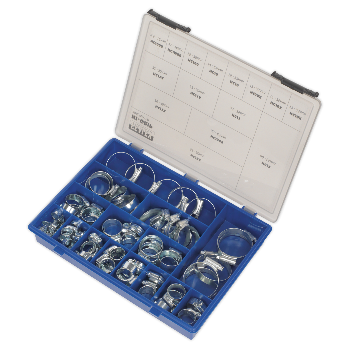 Sealey HCJ85AC HI-GRIP® Zinc Plated Hose Clip Assortment 9.5-55mm 81pc