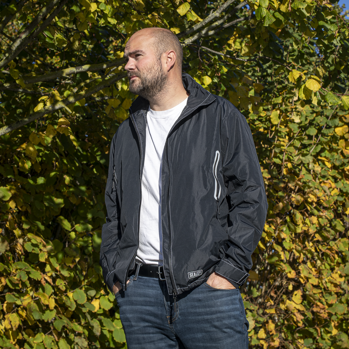 Sealey HJ03KIT 5V Heated Rain Jacket with Power Bank 10Ah - Large