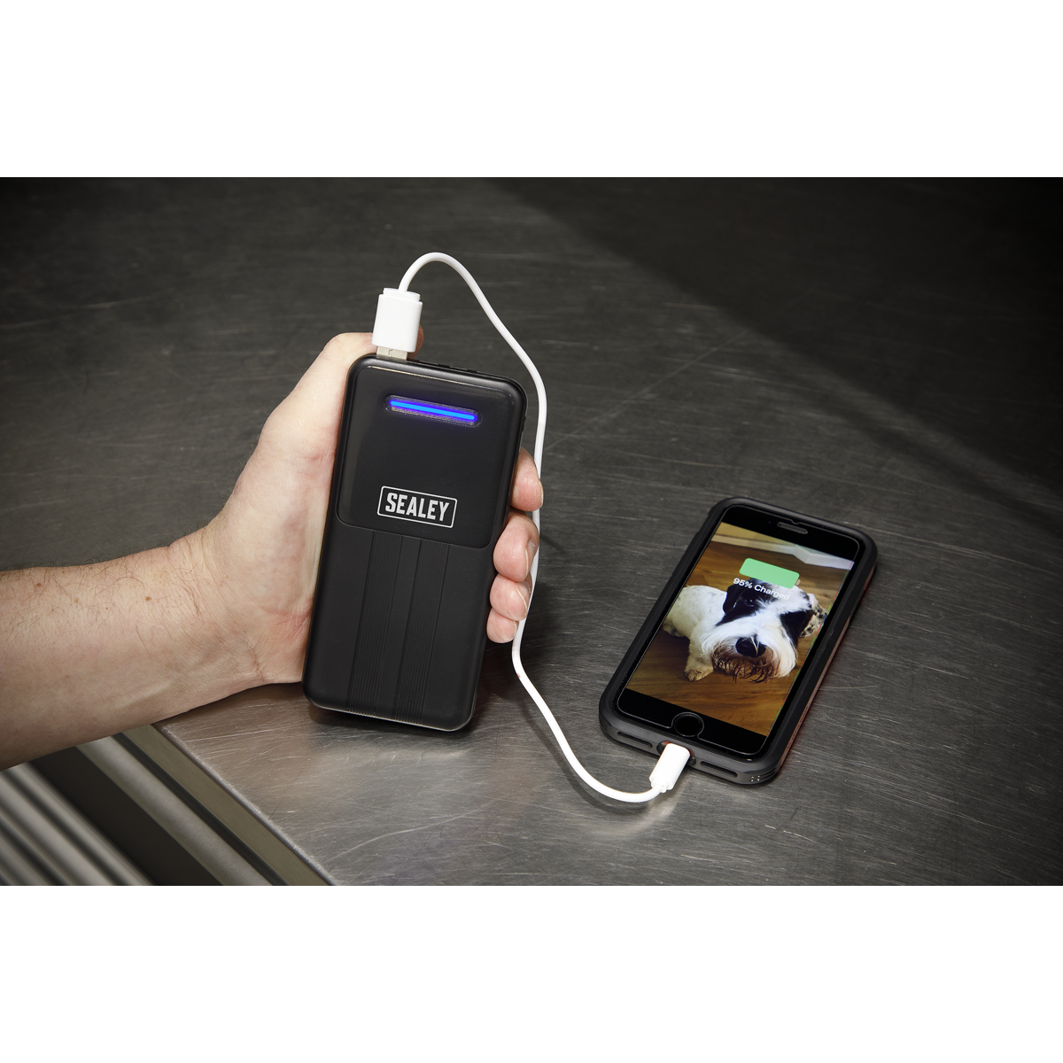 Sealey HJ07KIT 5V Heated Rain Jacket with Power Bank 20Ah - Large