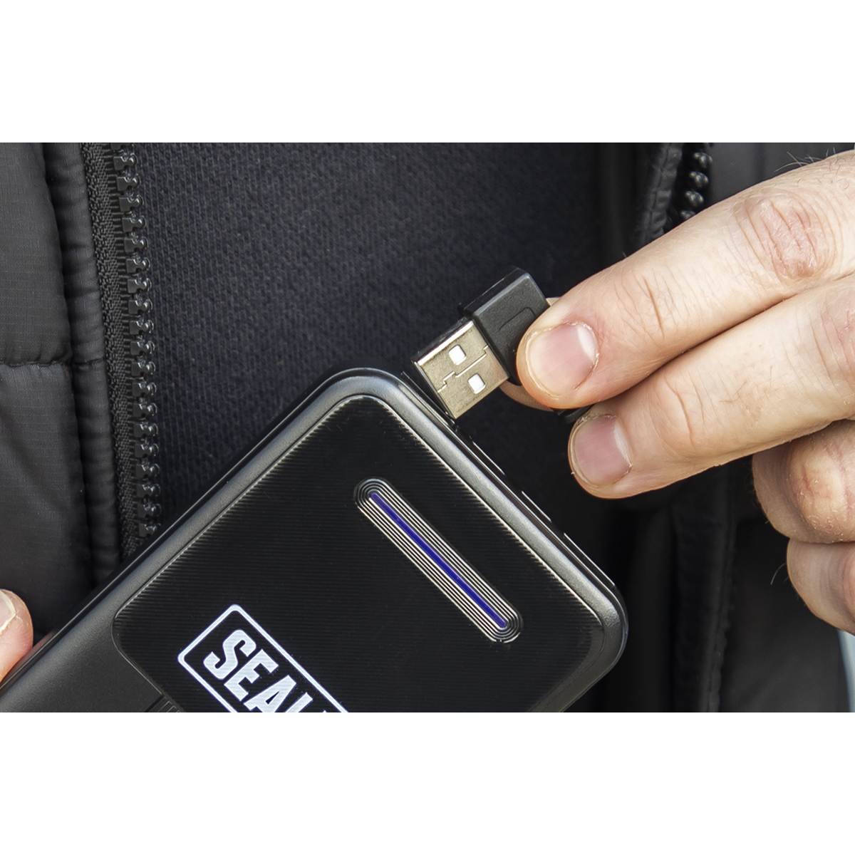 Sealey HJ08KIT 5V Heated Rain Jacket with Power Bank 20Ah - X-Large
