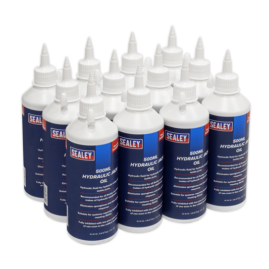 Sealey HJO/500ML Hydraulic Jack Oil 500ml - Pack of 12