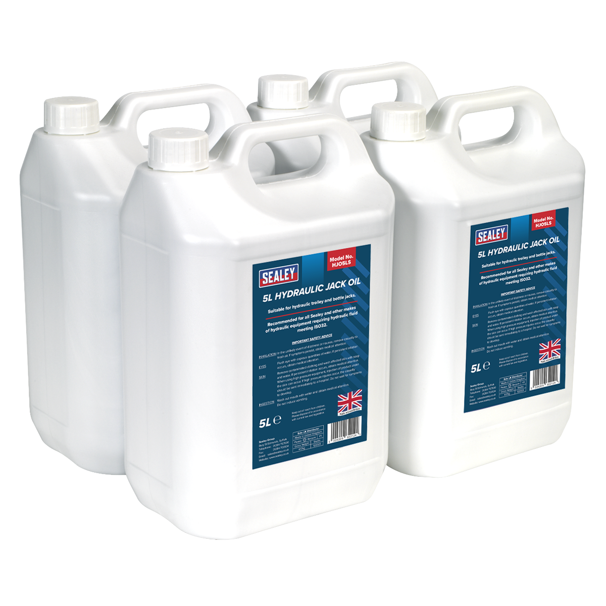 Sealey HJO/5L Hydraulic Jack Oil 5L - Pack of 4